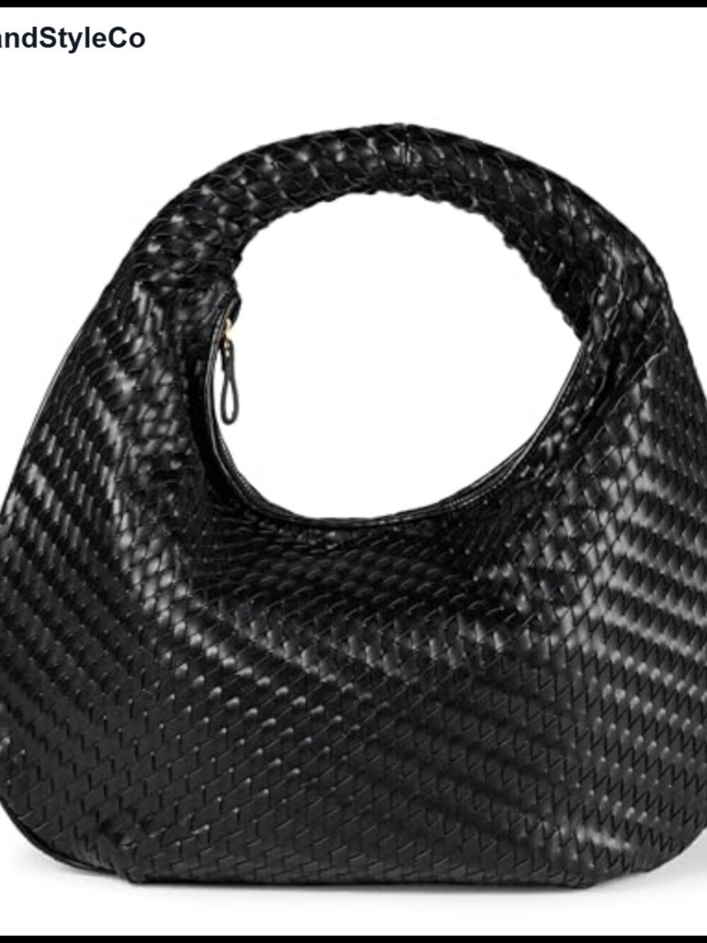Faux Leather Woven Hobo Shoulder Bag Lightweight Everyday Purse